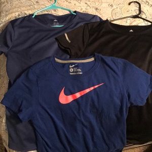 Bundle of 3 athletic wear shirts-adidas and Nike